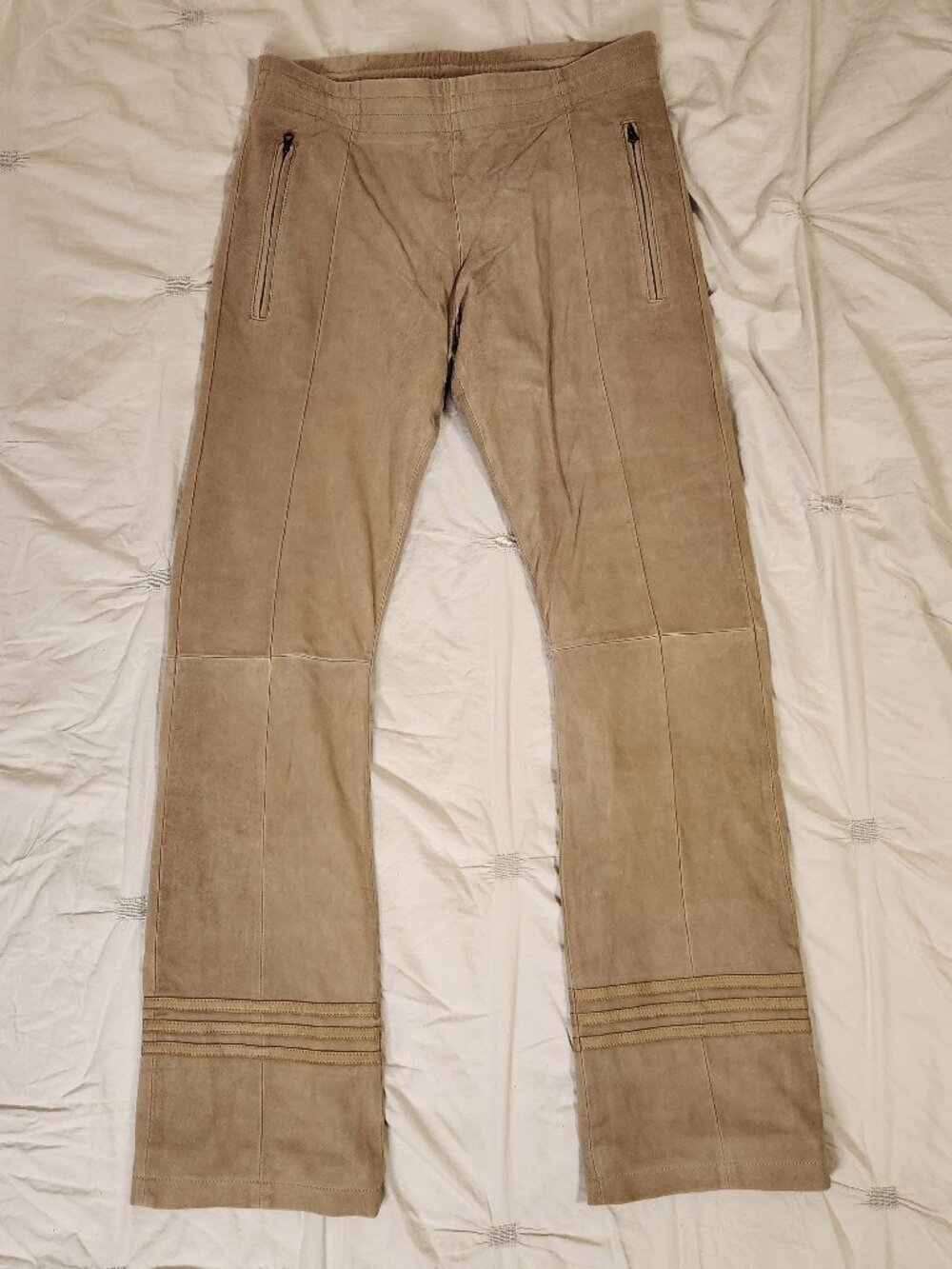 Adidas x Neighborhood Tan Suede Leather Track Pants